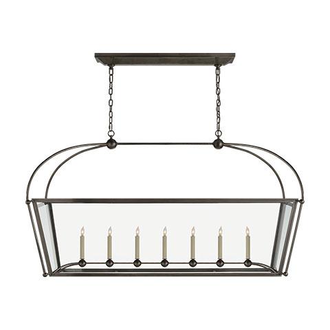 Riverside Linear Oversized Pendant Light in Bronze