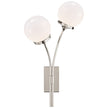 Prescott Left Sconce in Polished Nickel with White Glass