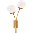 Prescott Left Sconce in Soft Brass with White Glass