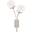 Prescott Right Sconce in Polished Nickel with White Glass