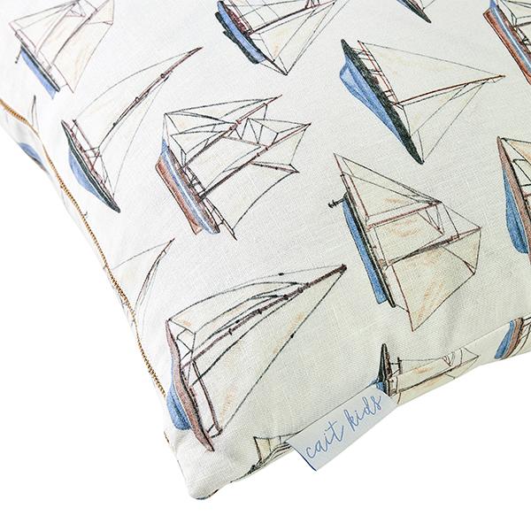 Sail Boat Detail on Sailing Pillow