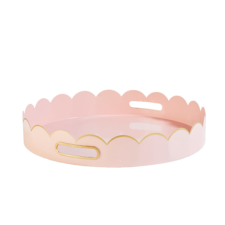 Cece Scalloped Tray in Blush Pink