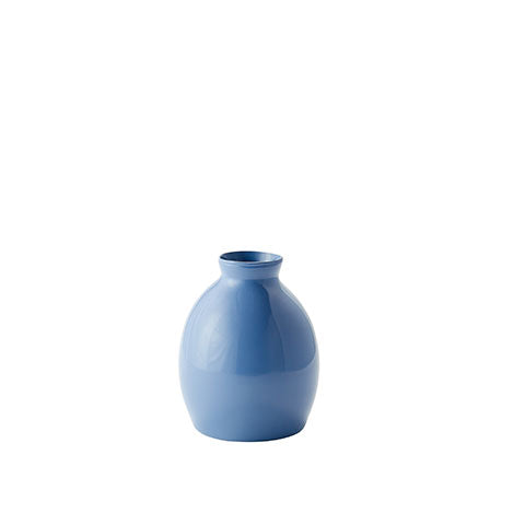 Small French Blue Recycled Glass Artisan Vase
