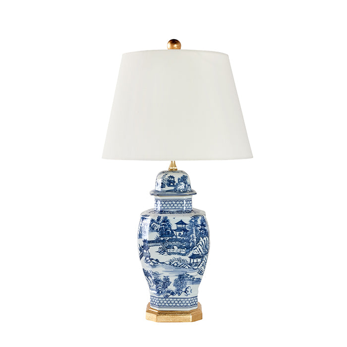 Square Chinoiserie Temple Jar Lamp