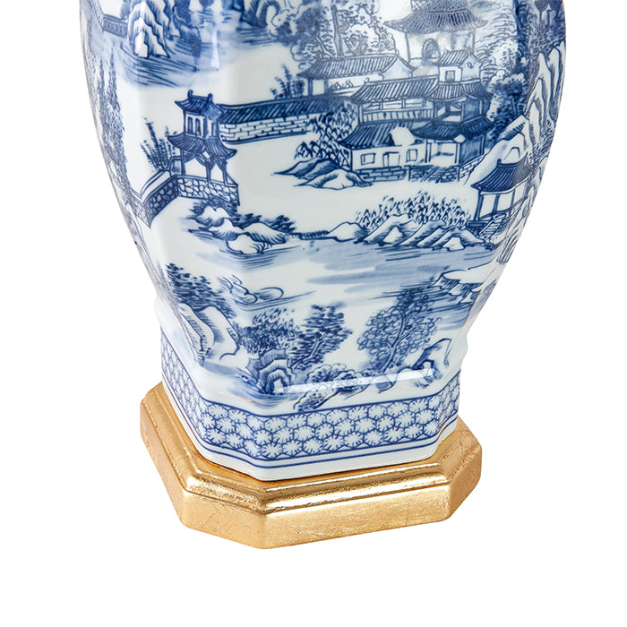 Square Chinoiserie Temple Jar Lamp