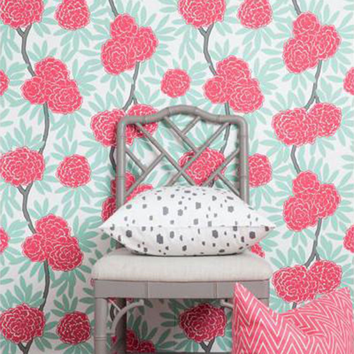 Mint Fleur Chinoise Wallpaper on Wall