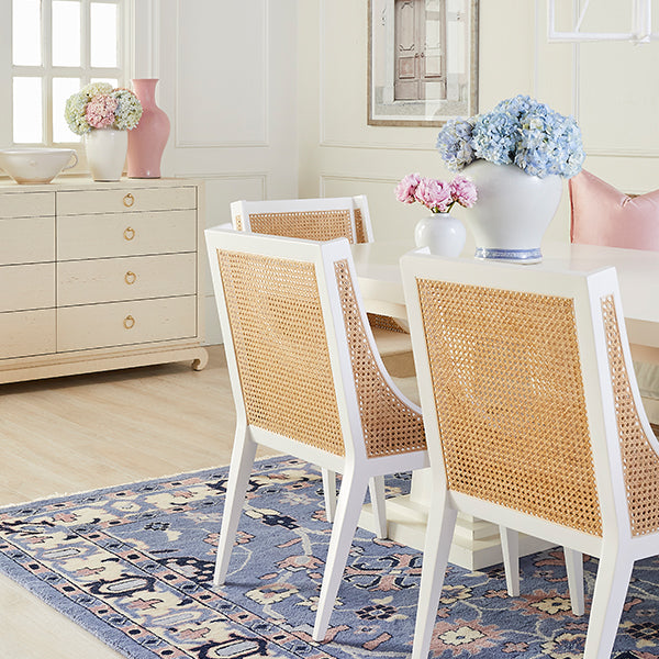 Dining Room with Minuet Rug in Bluebelle