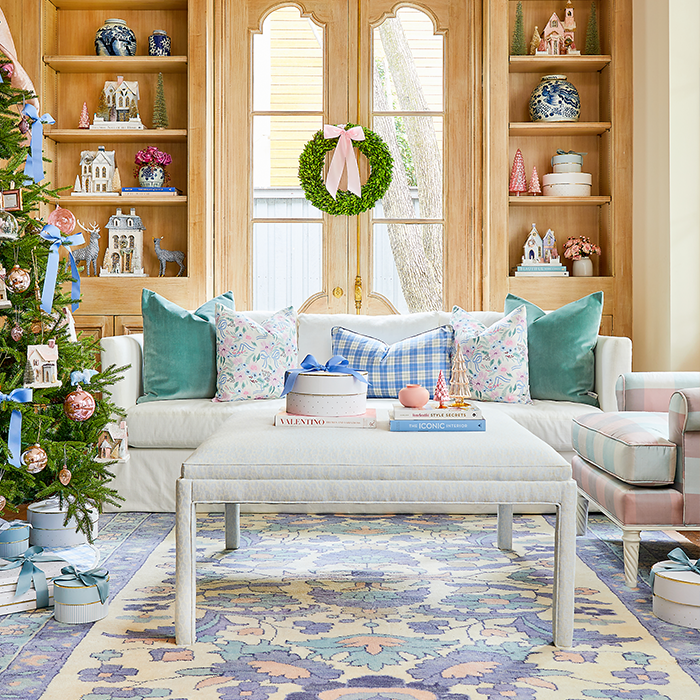 Dewberry Blue and Purple Bontemps Rug in Living Room