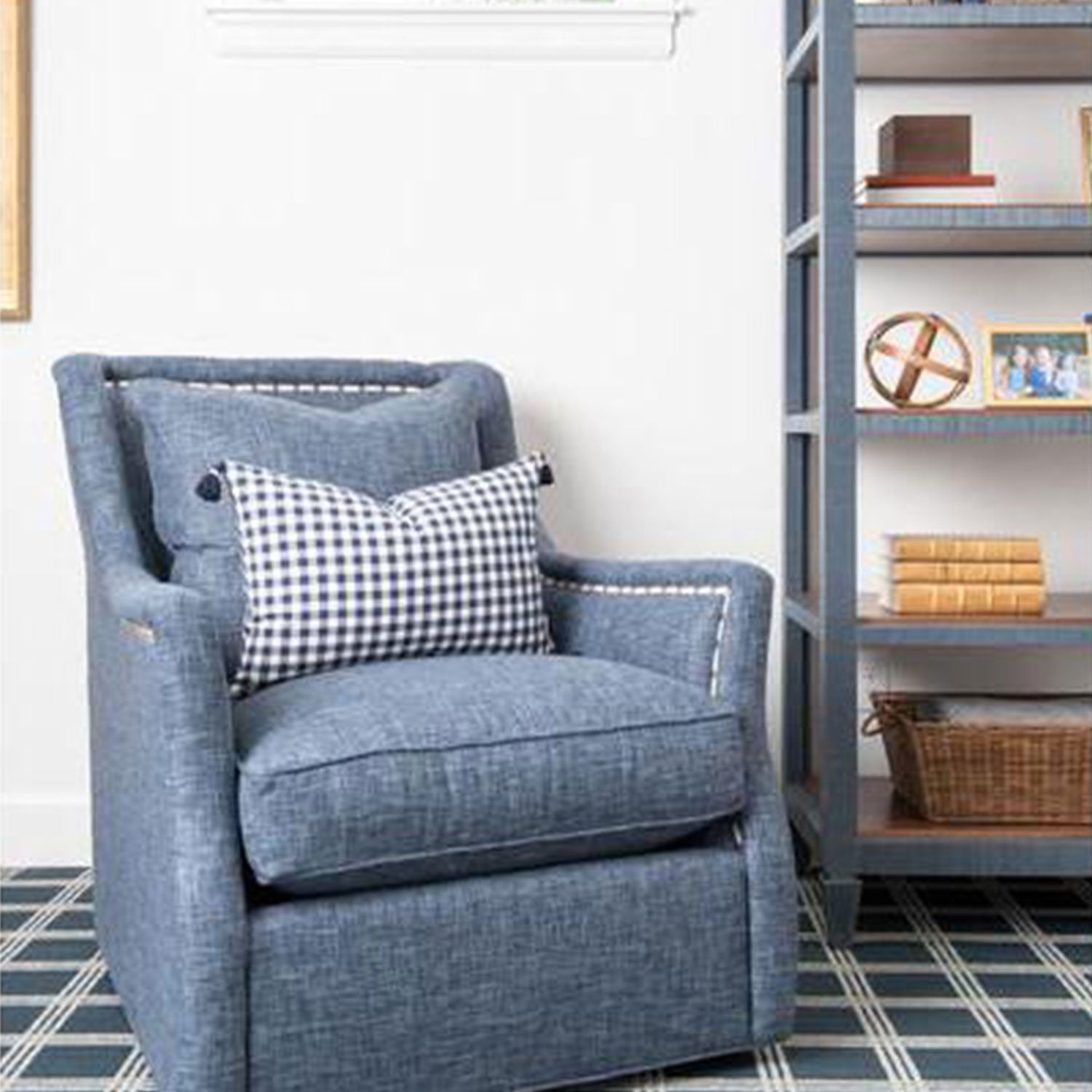 Denim Dream Barclay Swivel Chair in Room