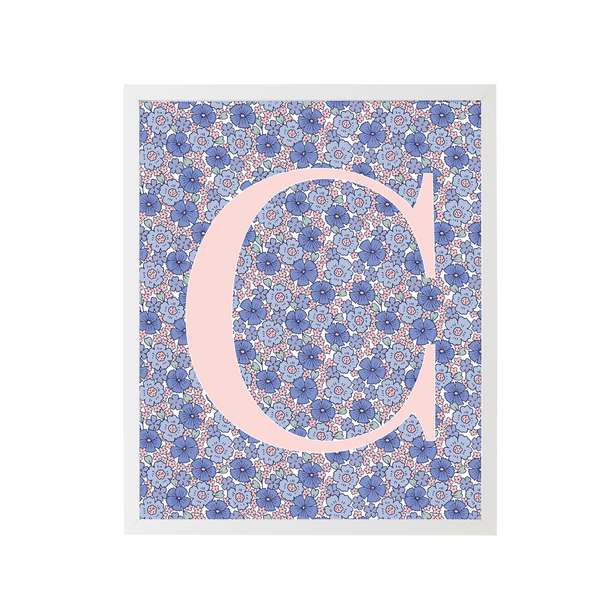 Sweet Darling Letter Print "C" Floral Art