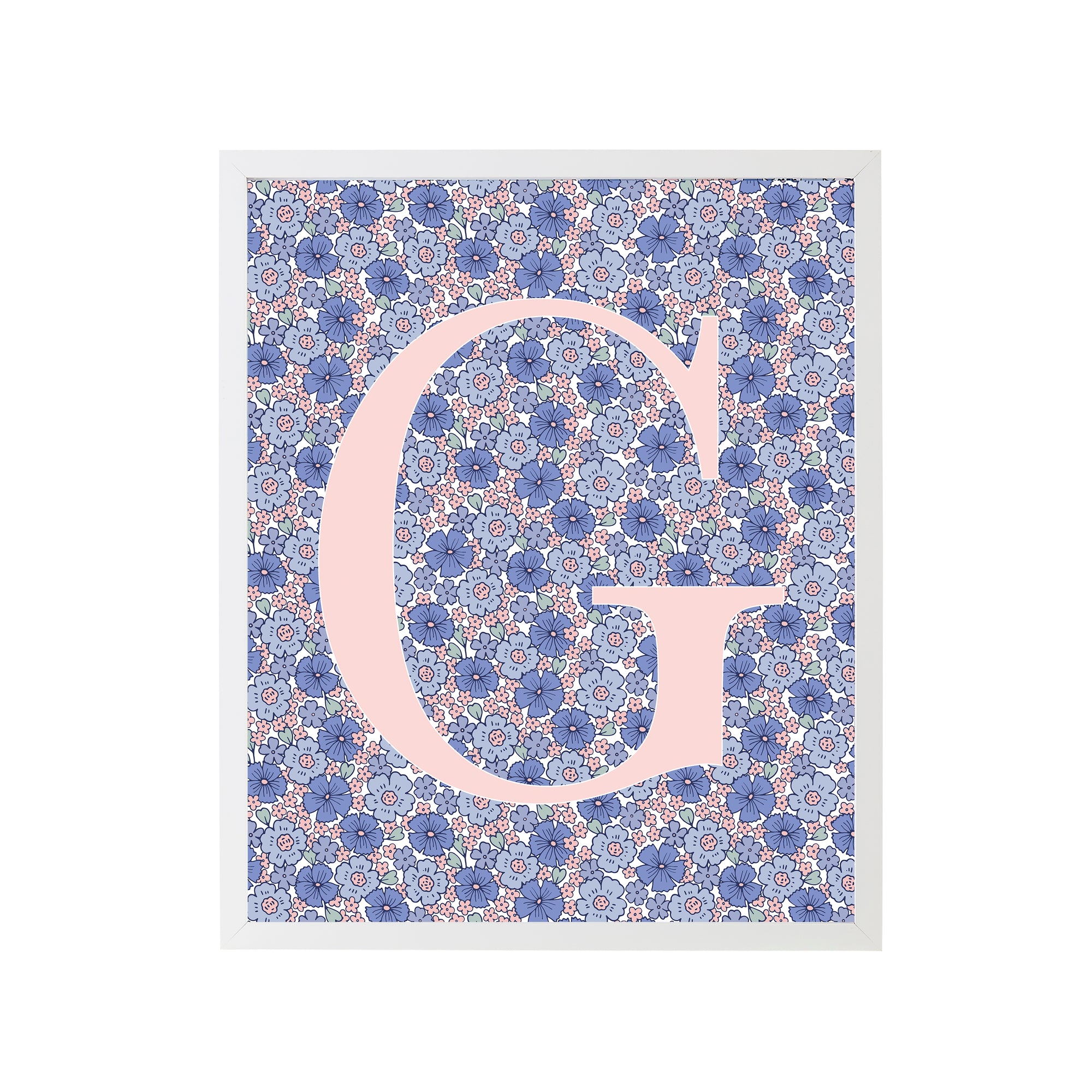 Sweet Darling Letter "G" Floral Art Print