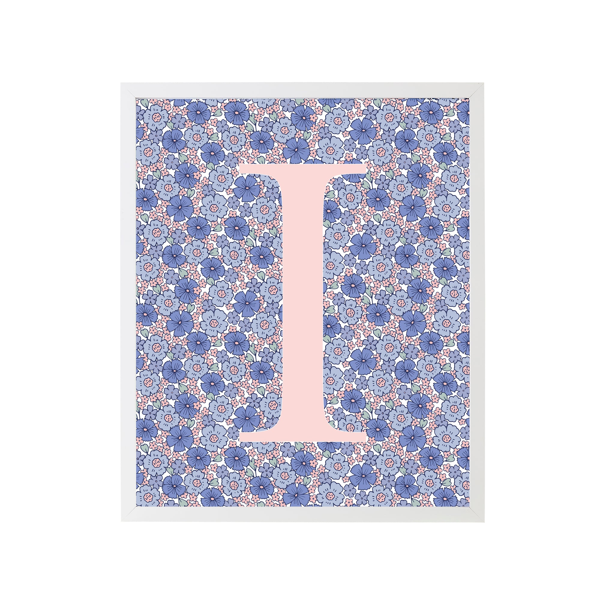 Pink and Blue Sweet Darling Letter "I" Art Print