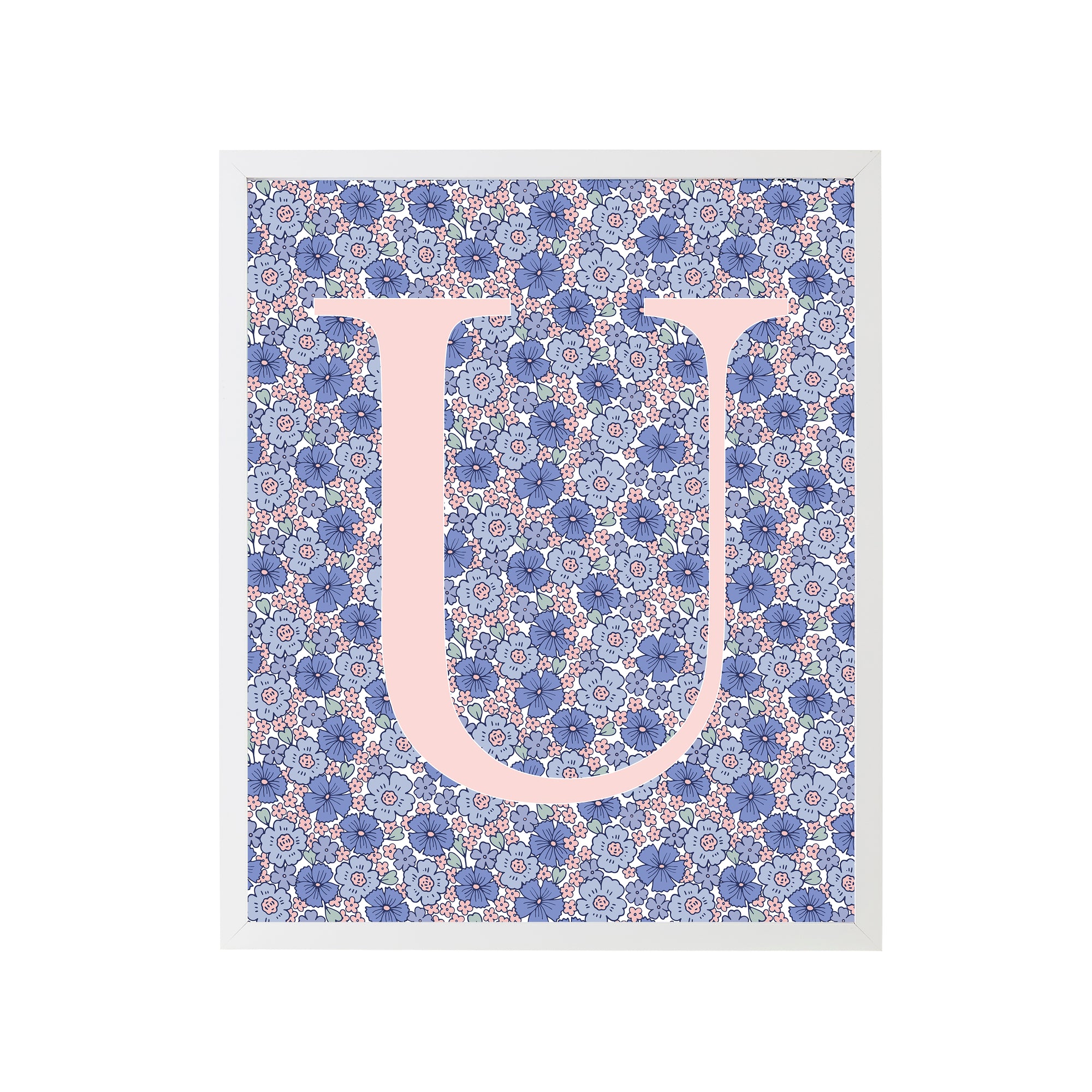 Sweet Darling Letter Print "U" Floral Art