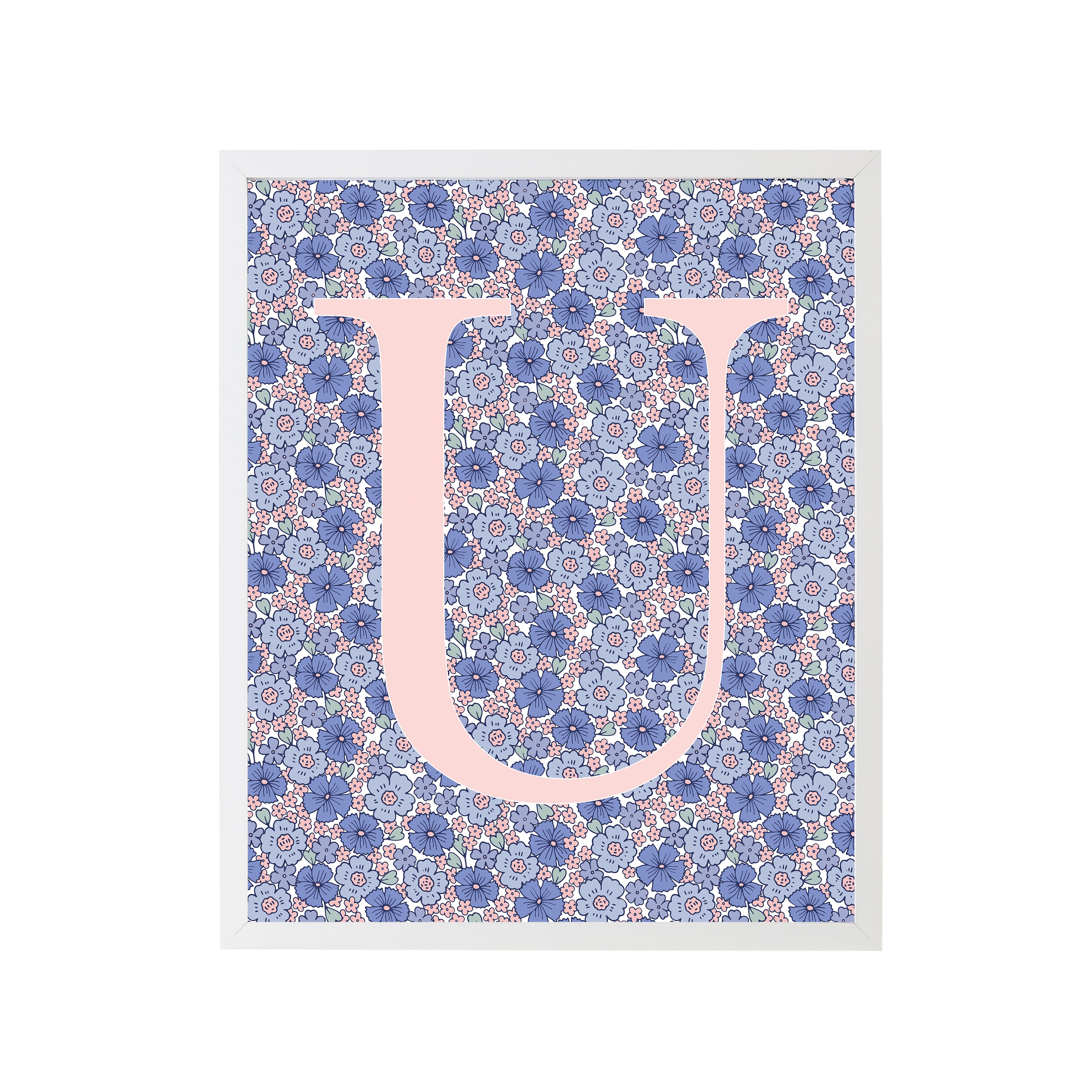 Sweet Darling Letter Print "U" Floral Art