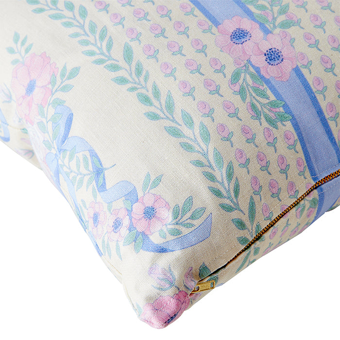 Floral Detail of Sweet Regency Throw Pillow in Cream