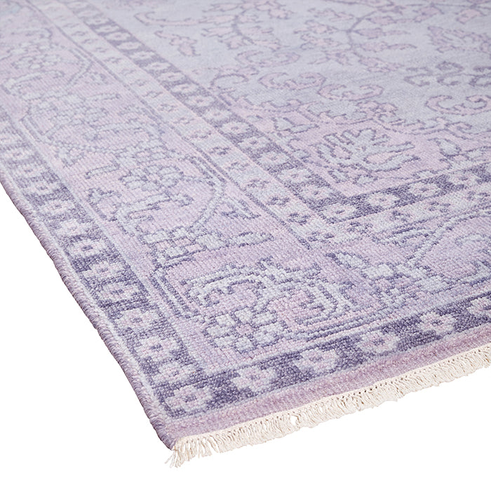 Detail of Simone Rug in Lilac with Fringe