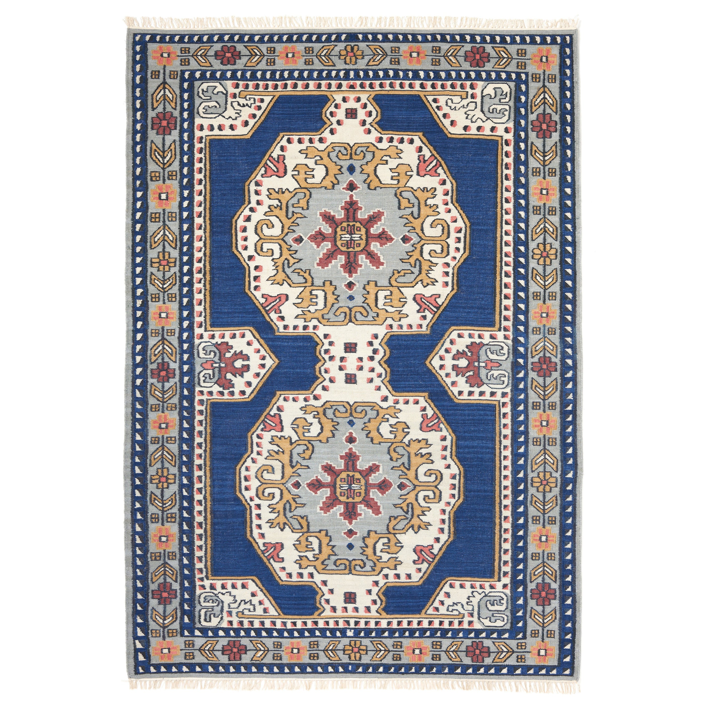 Flat Weave Soleil Area Rug in Navy