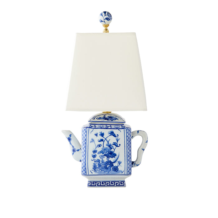 Teapot Lamp in Blue & White