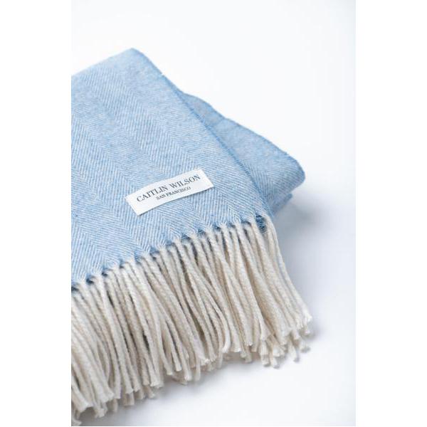 Herringbone Throw in Chambray