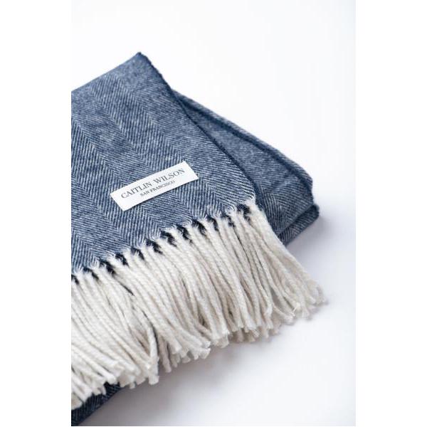 Herringbone Throw in Indigo