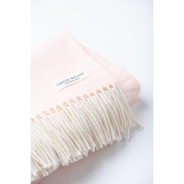 Herringbone Throw in Soft Pink