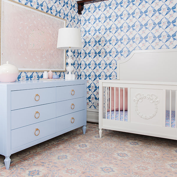 Nursery with Alberto Large Triple Table Lamp in Plaster White on Aiden Dresser