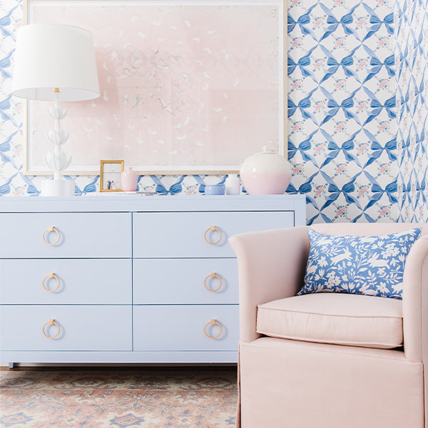 Aiden Airway Blue Dresser in Nursery
