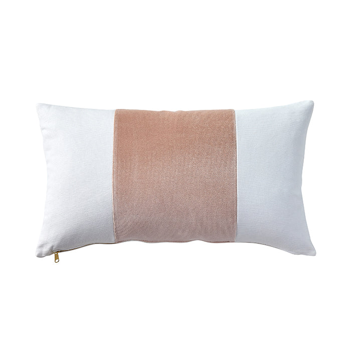 Velvet Broad Stripe Pillow in Rose Pink
