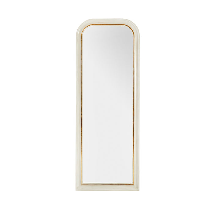 Vera Floor Mirror in White with Arched Crown