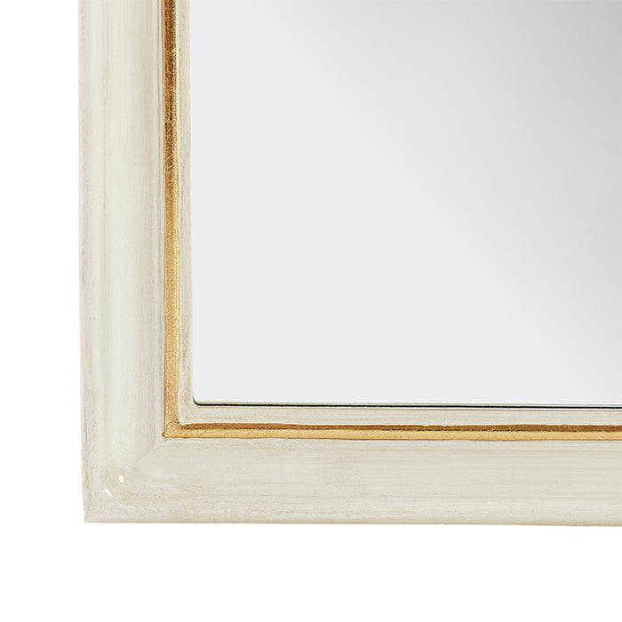 Vera Floor Mirror in White Painted Base with Gold Leaf