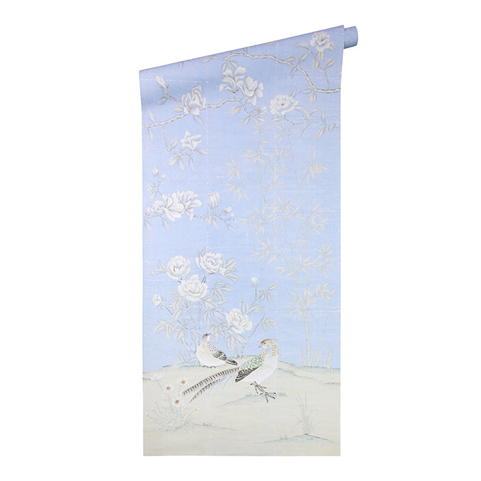 Vincennes Chinoiserie Wallpaper Mural in French Blue