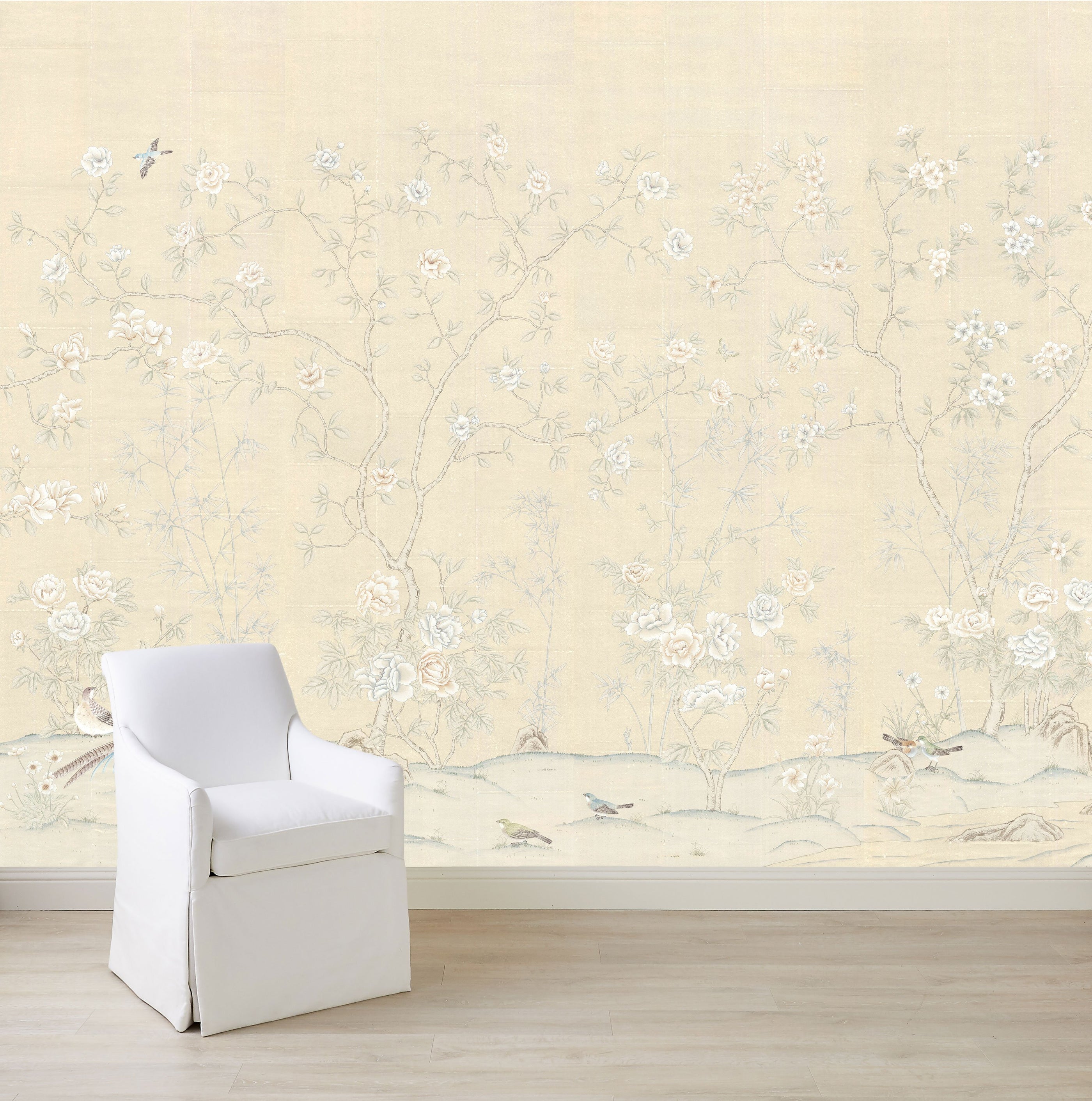 Vincennes in Cream Chinoiserie Wallpaper Mural