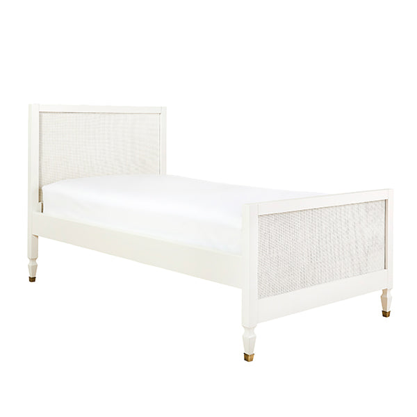White Blair Bed with Caning
