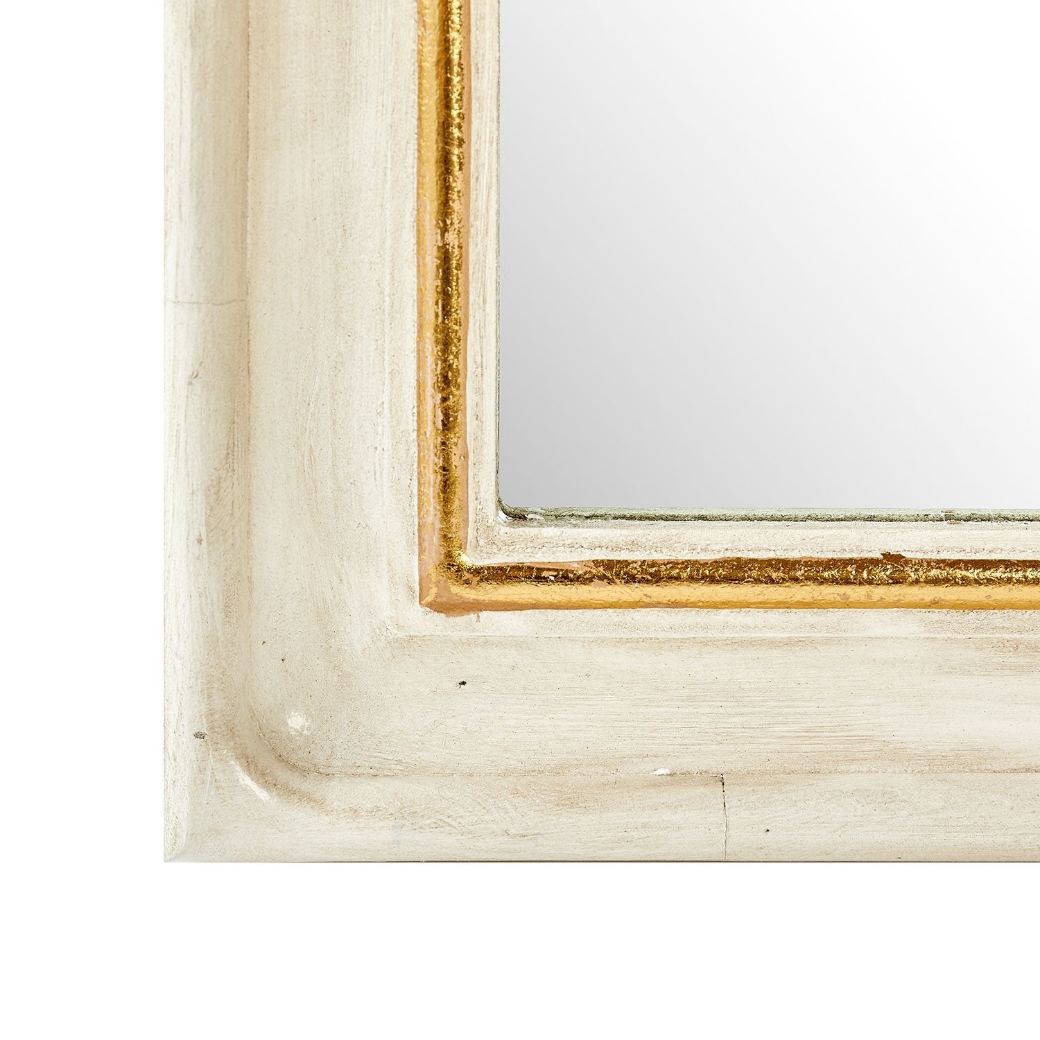 Gold Leaf Detailing on Vera Mirror in White