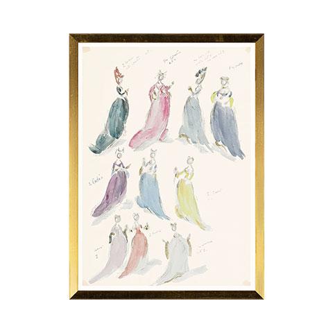 Watercolor Dresses Framed Art Print