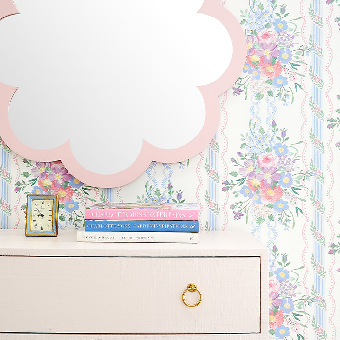 Poppy Scalloped Mirror in Blush