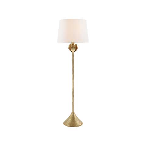 Alberto Large Floor Lamp in Antique Gold Leaf