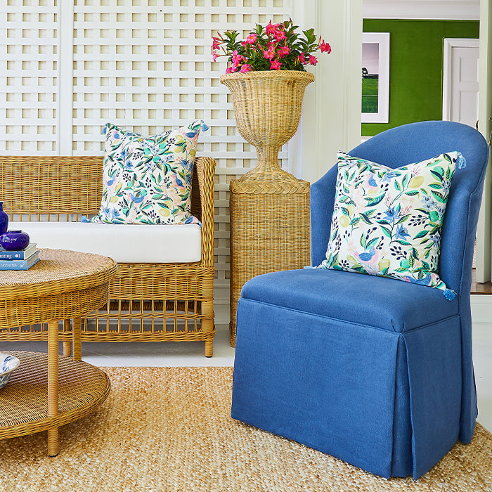 Sunroom with Woven Wicker Planter and Flowers