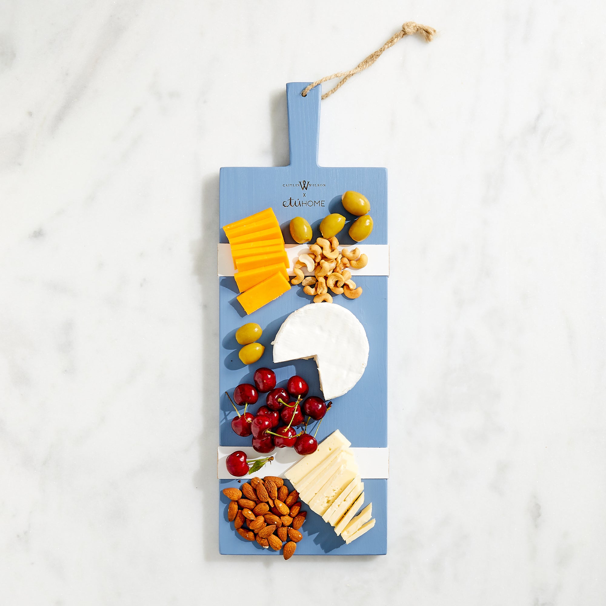 Small Rectangle Charcuterie Board in Blue & White