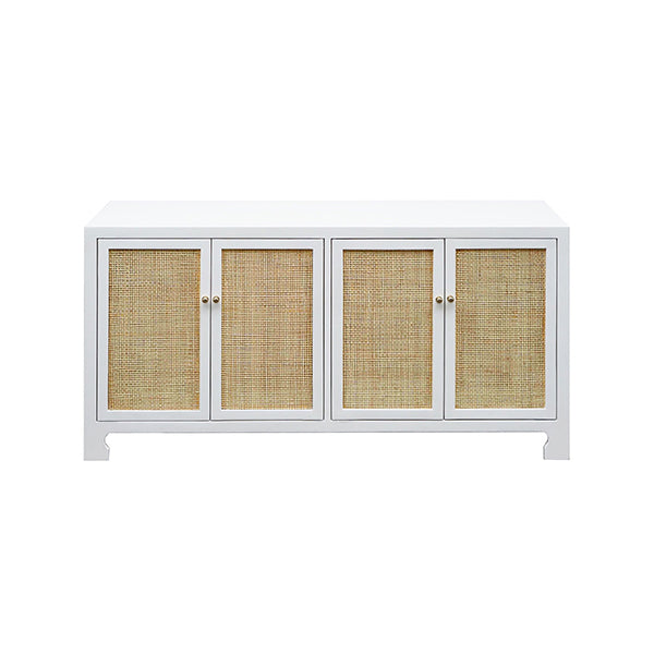 Bianca Double Cabinet in White with Woven Screen Doors