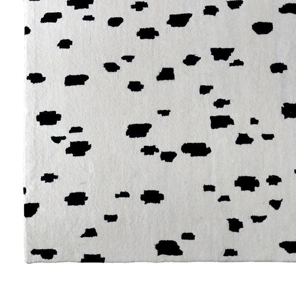Black and White Abstract Leopard Spotted Area Rug Design Detail