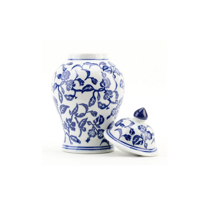 Blue Floral Mini Temple Jar