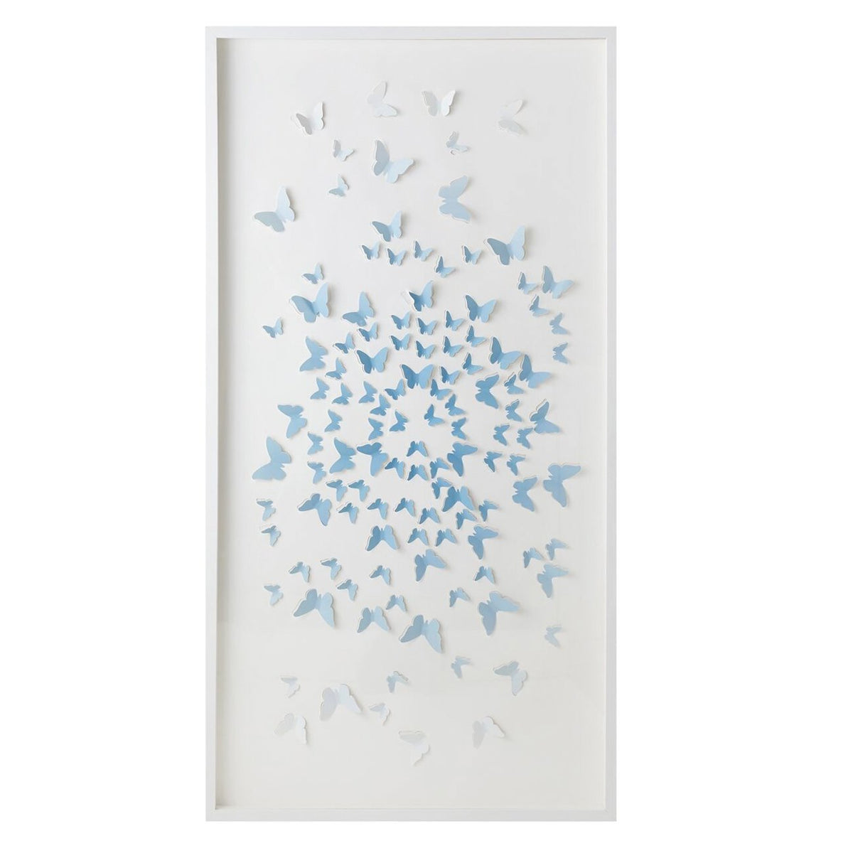 Blue Ombre Butterflies Framed Cut Paper Art