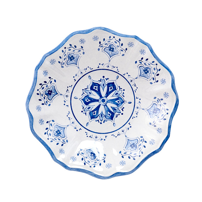 Bistro Salad Bowl in Blue and White