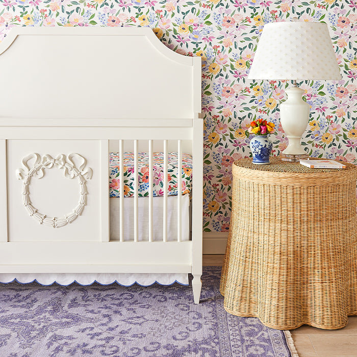 Penelope Floral Wallpaper in Girl's Nursery