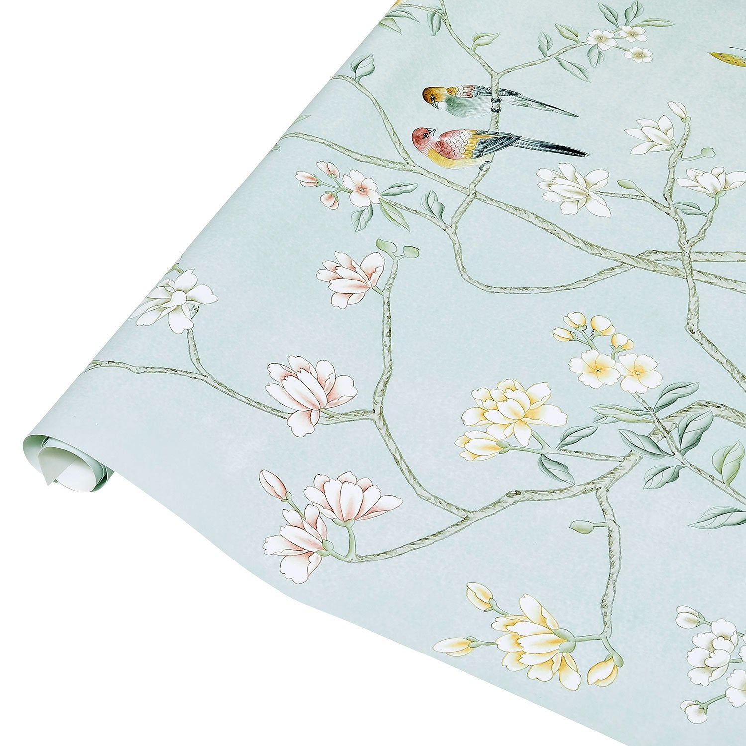 Detail of Colchester in Blue Chinoiserie Wallpaper on Roll