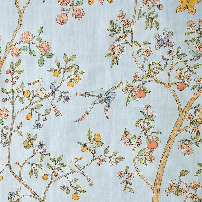Design Detail on Atelier Choux Carré In Bloom Blue Swaddle