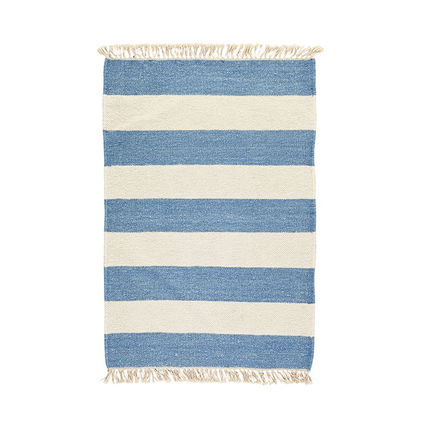 Marina Wide Stripe Flatweave Coastal Style Area Rug