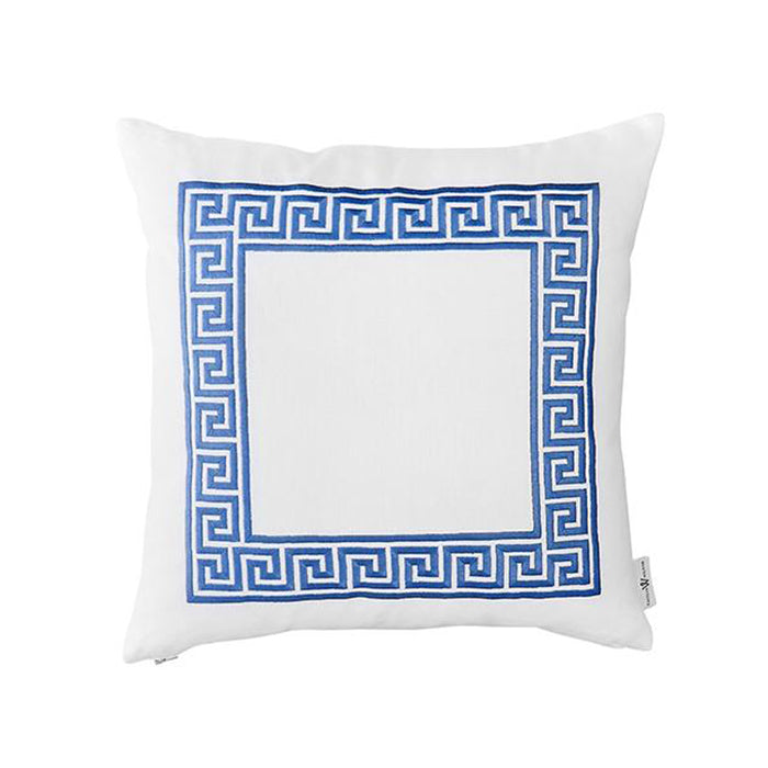 Greek Key Royal Blue Pillow