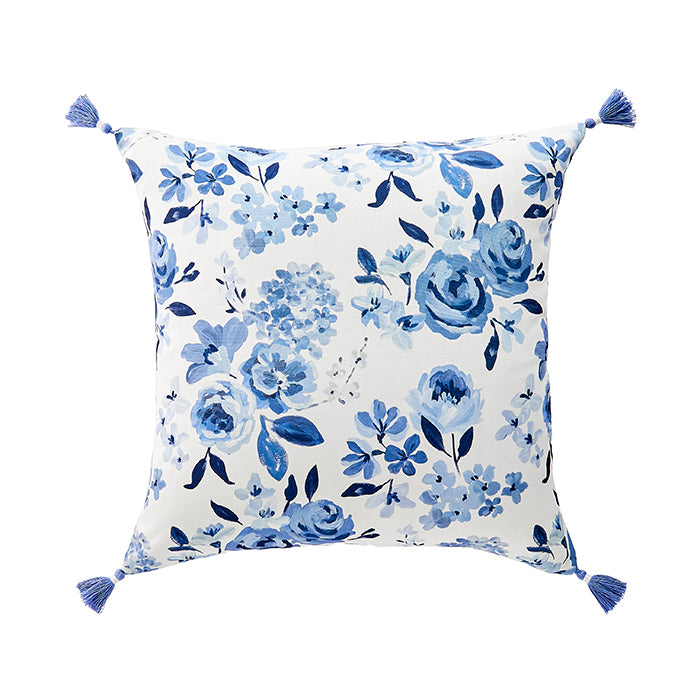 Blue Highland Floral Outdoor Pillow